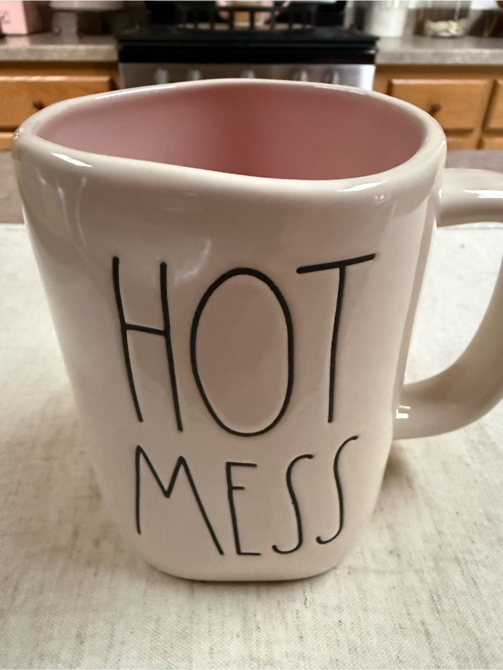 Rae Dunn Hot Mess Pink Ceramic Coffee Mug